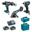 Pack de 3 outils 40V (DF001G + GA005G + TD001G) + 2 batteries 4Ah + chargeur + coffret MAKPAC - MAKITA - DK0125G301 pas cher