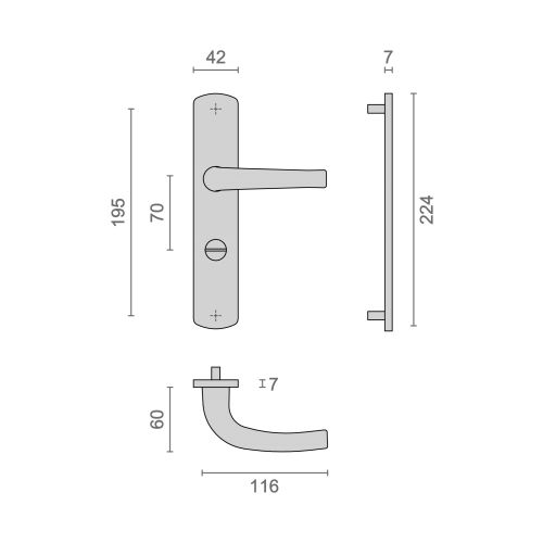 Ensemble sur plaque SALOME HOME entraxe 195mm condamnation inox - HERACLES - B-SALOME-08 pas cher Secondaire 2 L