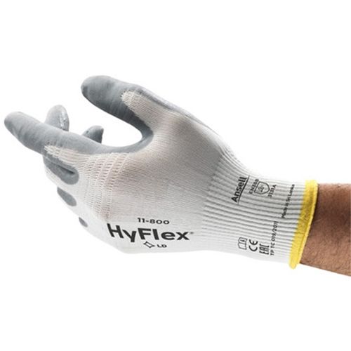 Gant HyFlex&reg; 11-800 nylon enduit mousse nitrile blanc/gris T6 - ANSELL - 11800-6 pas cher