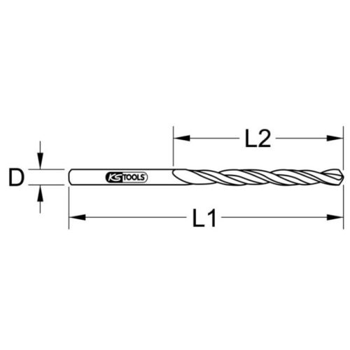 Lot de 5 forets Hss-Co au cobalt D 10,2 mm KS TOOLS 330.3102 photo du produit Secondaire 1 L