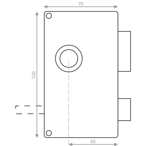 Serrure monopoint en applique MX4500 SR verticale tirage cylindre 45 mm droite Héraclès MX-4550-SR-1 photo du produit Secondaire 1 L