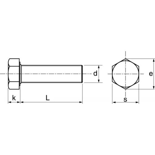Vis à métaux tête hexagonal A4 DIN 933 filetage total 3X12 boîte de 200 - ACTON - 641013X12 pas cher Secondaire 3 L
