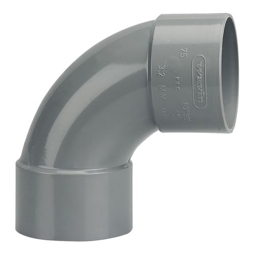 Coude PVC double Femelle 87&deg;30 D75 - WAVIN - 3025822 pas cher