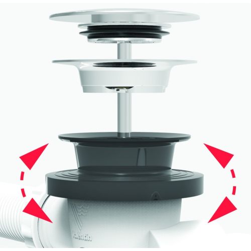 Vidage pour baignoire automatique &agrave; c&acirc;ble de 650mm chrom&eacute;e - VALENTIN - 583000 000 00 pas cher Secondaire 3 L