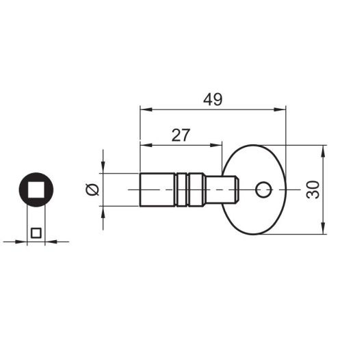 Clé carré femelle 4mm acier - ROBERT COUILLET - 86.404 pas cher Secondaire 1 L