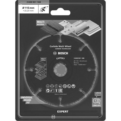 10 disques à tronçonner EXPERT Carbide Multi Wheel 115mm - BOSCH - 2608901190 pas cher Secondaire 5 L