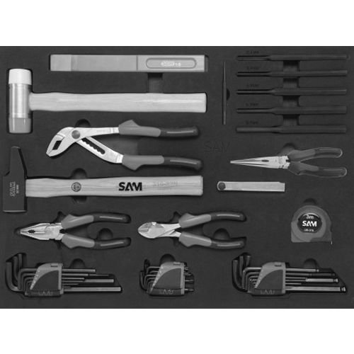 Composition 43 outils plateau n°3 en module mousse 3/3 - SAM OUTILLAGE - CPP-200PM3Z pas cher Principale L