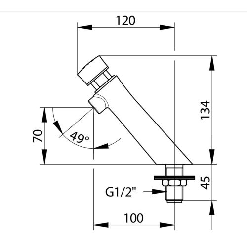 Robinet simple temporis&eacute; pour lavabo NEO 15 secondes chaud sur plage PRESTO 65100 photo du produit Secondaire 1 L