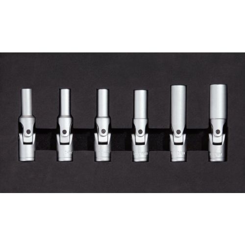 Module de 6 douilles à bougie 3/8 '' articulées 8 à 16 mm KS TOOLS 500.7300 photo du produit Secondaire 2 L