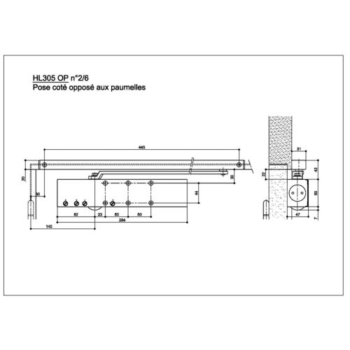 F/PTE HL300 F2/6 BRAS GLISSI ARG photo du produit Secondaire 1 L