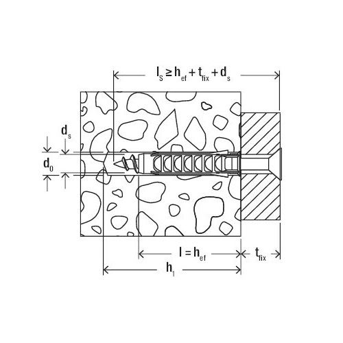 Chevilles nylon avec collerette SX 5X25 boîte de 50 - FISCHER - 26344 pas cher Secondaire 1 L