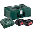 Set de 2 batteries 18V Li-Power 4 Ah + chargeur ASC 55 + coffret METABOX 145 - METABO - 685064000 photo du produit