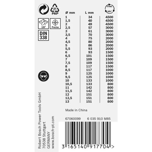25 forets h&eacute;lico&iuml;daux HSS PointTeQ D 1-13mm - BOSCH - 2608577352 pas cher Secondaire 7 L