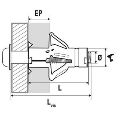 Cheville à expansion M5x80 (35-49mm) avec vis boîte de 50 - SCELL-IT - 6XL-MT pas cher Secondaire 1 L