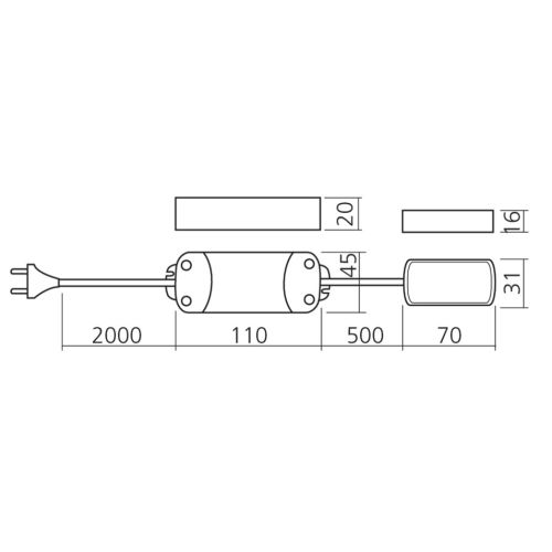 Transformateur pour bandes LED 24V-15W - LMC - TRA2415 pas cher Secondaire 1 L