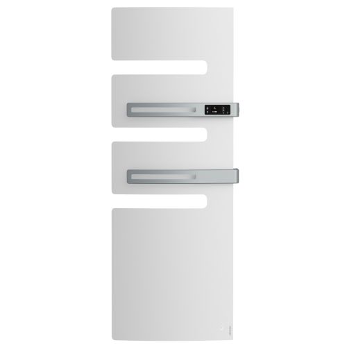 Radiateur sèche-serviettes électrique connecté SERENIS PREMIUM mât à droite 1000+750W blanc carat - ATLANTIC - 850437 pas cher