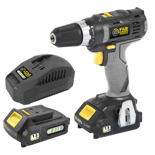 Perceuse-visseuse X-FIT 18 V XF-DRILL2 + 2 batteries 1,5 Ah + chargeur FARTOOLS 216000 photo du produit