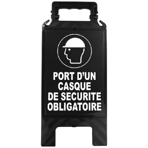 Chevalet d'obligation 'Port du casque de sécurité obligatoire' - NOVAP - 4291130 pas cher Secondaire 1 L