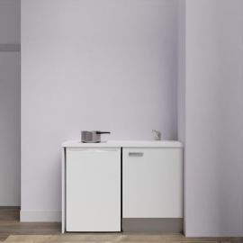 Kitchenette K08L-PT Cuisibane 120cm avec plan de travail et évier - emplacement frigo pas cher Principale M