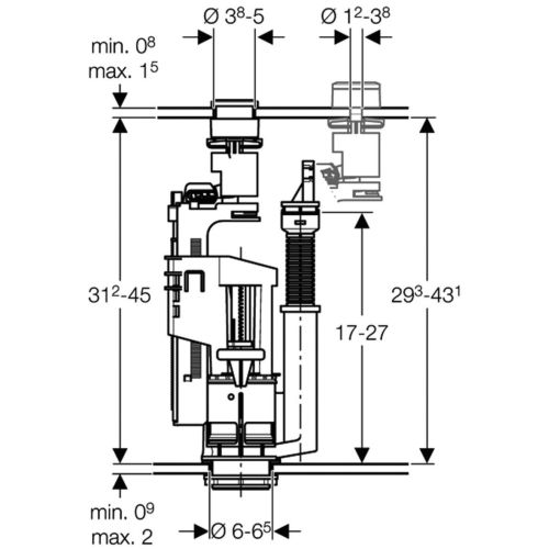 Mécanisme de chasse complet NEMO duo universel 3/6L - GEBERIT - 283.304.KD.1 pas cher Secondaire 1 L