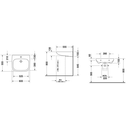 Lavabo D-COE VITAL MED blanc  DURAVIT  2313600000 photo du produit Secondaire 1 L