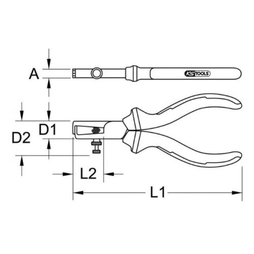 Pince à denuder isolée à poignée bi-composant KS TOOLS 117.1114 photo du produit Secondaire 2 L