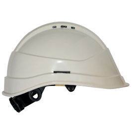 Casque de chantier visière courte KARA blanc - AUBOUEIX - 0031TC pas cher Principale M