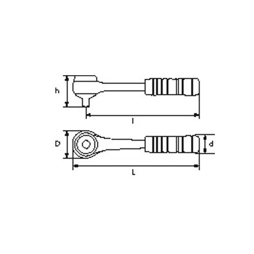 Cliquet 1/4'' pour douilles traversantes - SAM OUTILLAGE - R-152B pas cher Secondaire 1 L