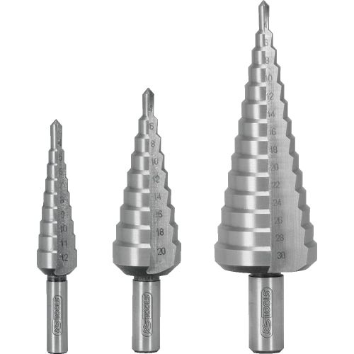 Coffret de 3 forets étagés HSS pour tôles jusqu'à 4 mm d'épaisseur KS TOOLS 330.2210 photo du produit Secondaire 1 L