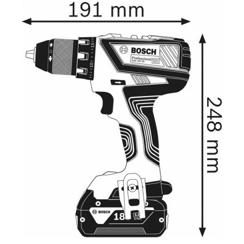 Perceuse-visseuse 18V GSR 18V-28 (sans batterie ni chargeur) en coffret L-BOXX - BOSCH - 06019H4108 pas cher Secondaire 2 L