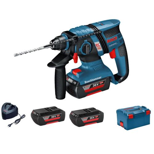 Perforateur SDS Plus sans-fil Bosch GBH 36 V-EC Compact 36 V + 2 batteries 2 Ah + chargeur + L-Boxx - 0611903R0H photo du produit