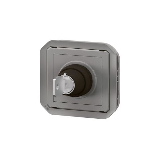Interrupteur à clé 2 positions PLEXO 10A 250V avec enjoliveur gris LEGRAND 069534L photo du produit