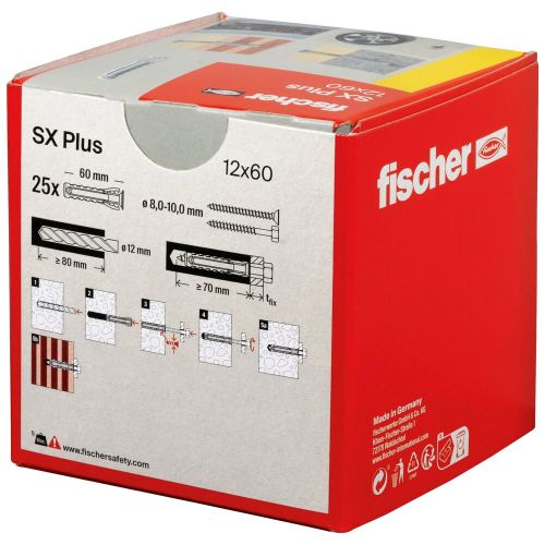 Boîte de 25 chevilles à expansion SX Plus 12X60mm - FISCHER - 568012 pas cher Secondaire 10 L
