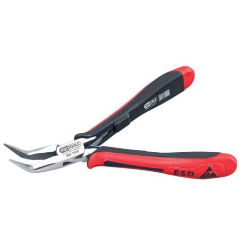 Pince à bec coudé demi-rond lisse ESD 140 mm KS TOOLS 500.7070 photo du produit