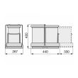 Poubelle rectangulaire coulissante 2 x 14 L Dim 420 x 267 x 440 mm en plastique gris - EMUCA - 8077221 pas cher Secondaire 1 S