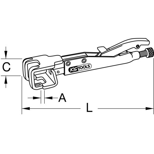 Pince étau pour carrossier profils angulaires de 0 à 20 mm KS TOOLS 115.1081 photo du produit Secondaire 1 L