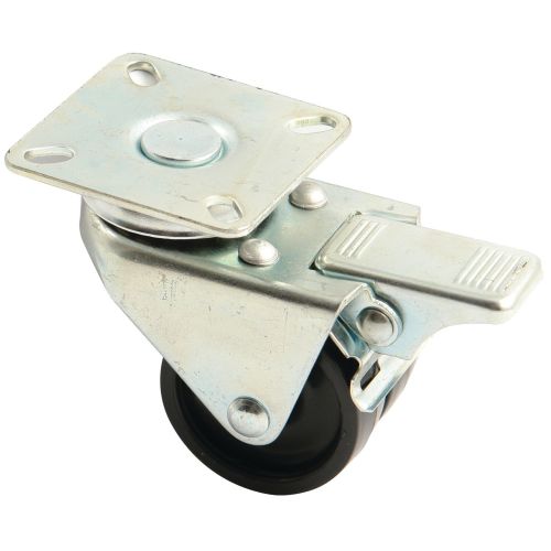 Roue double galet 50mm platine carr&eacute; pivotante avec frein - AVL - 590056A pas cher