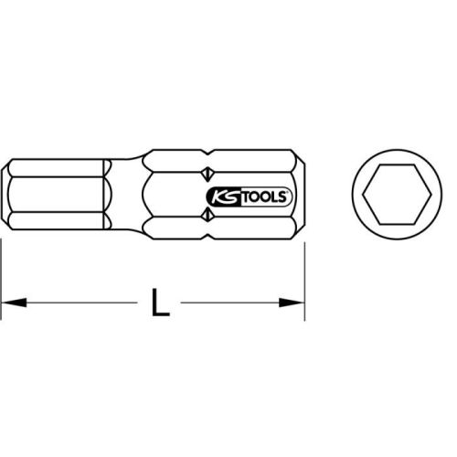 Embout de vissage 6 pans L 30 mm - 5/16'' 3 mm KS TOOLS 911.3695 photo du produit Secondaire 1 L