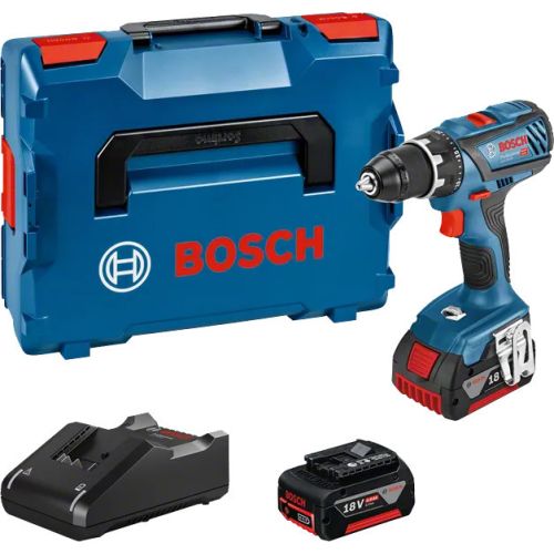 Perceuse-visseuse 18 V GSR18V-28 + 2 batteries 4 Ah + chargeur en coffret L-BOXX BOSCH 06019H410A photo du produit