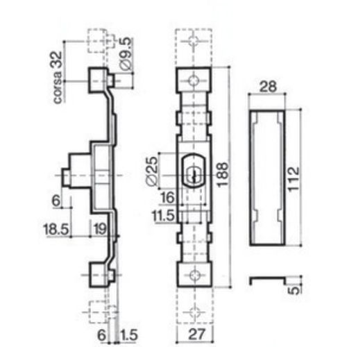 Serrure pour grilles extensibles 6610 - PREFER - PRE661000100 pas cher Secondaire 2 L