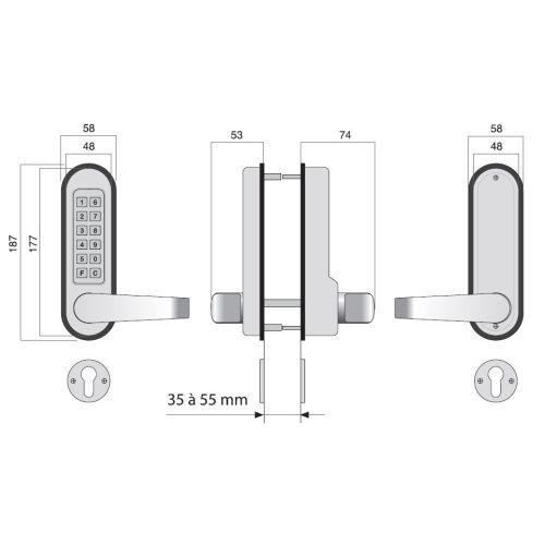 Ensemble JOKEY série 1200 nickel satinée - LOKOD - 38106-J pas cher Secondaire 2 L