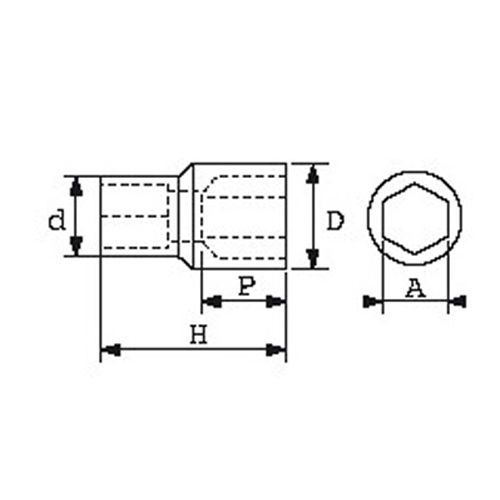 Douille courte 1/2'' 6 pans 25mm - SAM OUTILLAGE - SH-25 pas cher Secondaire 1 L