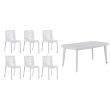 Ensemble de 6 chaises COCKTAIL + table blanche extensible ATLANTIC - SHAF pas cher