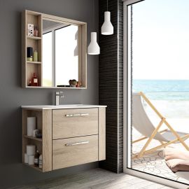 Meuble de salle de bain ANETO Cosynéo à 2 tiroirs Cambrian (chêne) 80 cm photo du produit Principale M
