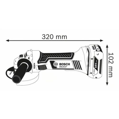 Meuleuse angulaire Bosch GWS 18-125 V-LI  125 mm + 2 batteries ProCORE 4Ah + chargeur + L-BOXX photo du produit Secondaire 3 L