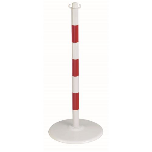 Poteau acier sur socle à poser rouge/blanc - NOVAP - 2246507 pas cher Principale L