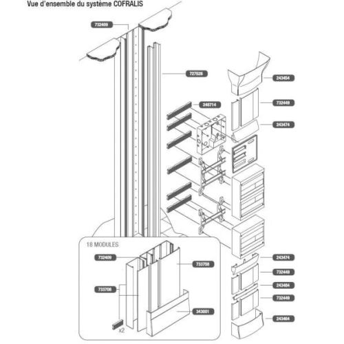 Socle COFRALIS 250x60mm en PVC - OBO BETTERMANN - 6133453 pas cher Secondaire 3 L