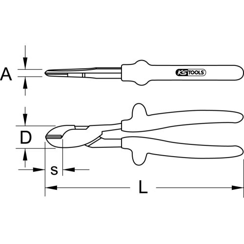 Pince coupante diagonale grande capacité isolée 260 mm KS TOOLS 117.1284 photo du produit Secondaire 1 L