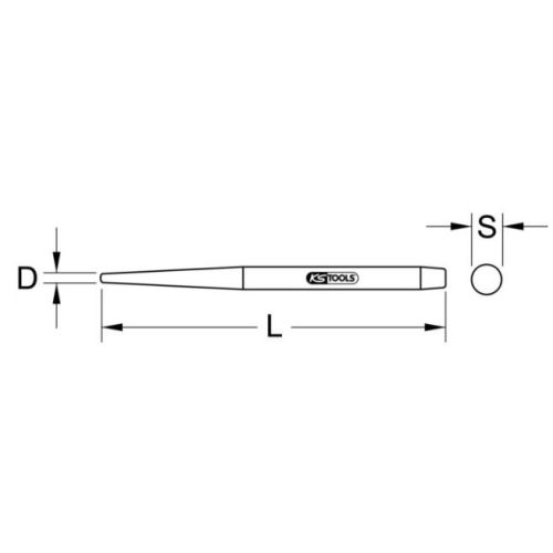 Chasse-clous BRONZEPLUS antidéflagrant L 85 mm D 8 mm KS TOOLS 963.2570 photo du produit Secondaire 1 L