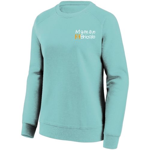 Sweat col rond Maman Sobricolo turquoise clair TL - SWJH030PEL pas cher Secondaire 1 L